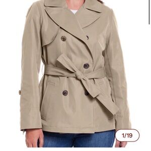 NWT Women's Weatherproof Beige Double-Breasted Trench Jacket